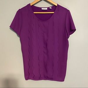 NEW YORK & CO short sleeve blouse with ruffles